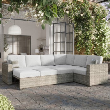SunVilla Simone 6-Piece Outdoor Fire Patio Seating Set with Gliders