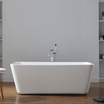 OVE Decors Vega 63-inch Freestanding Acrylic Bathtub with Center Drain