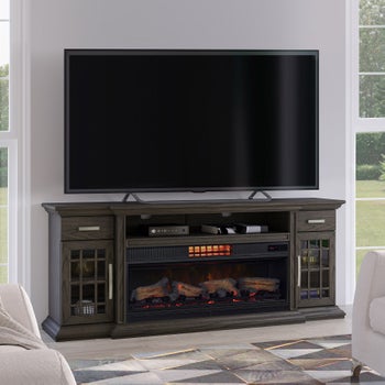 Tresanti Everett TV Console with CoolGlow Electric Fireplace and Fan