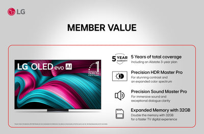 LG 65-inch OLED evo AI C5 4K Smart TV Bundle