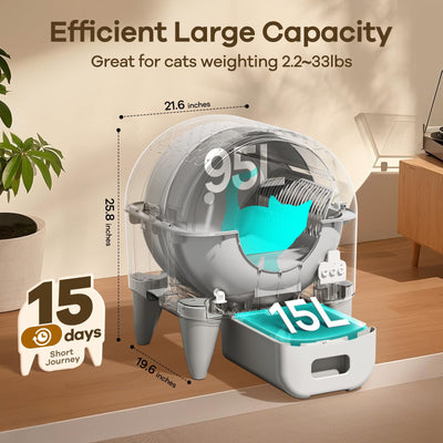 Cumrige M4 Smart Self-Cleaning Litter Box for Multi-Cat Homes, Odor Control