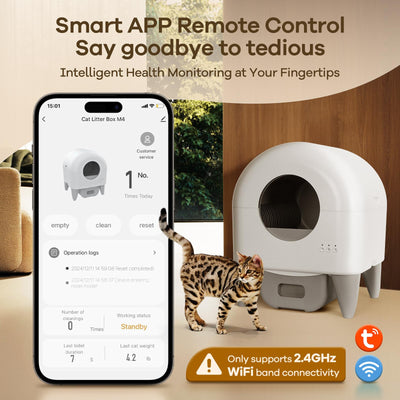 Cumrige M4 Smart Self-Cleaning Litter Box for Multi-Cat Homes, Odor Control