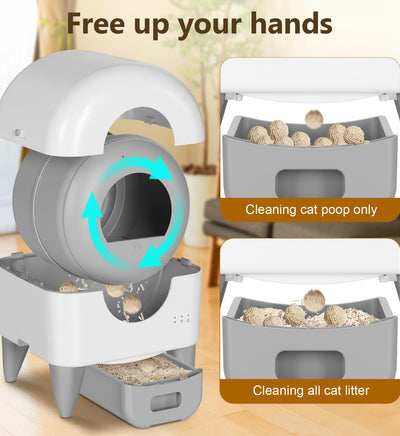 Cumrige M4 Smart Self-Cleaning Litter Box for Multi-Cat Homes, Odor Control