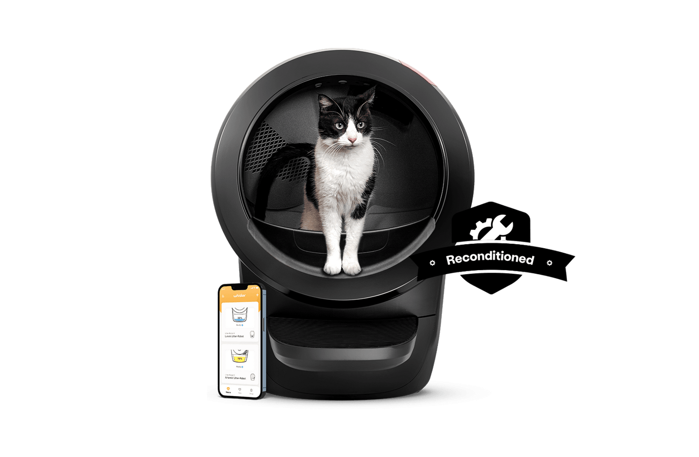 Reconditioned Litter-Robot 4 Automatic Self-Cleaning Litter Box for Multi-Cat Homes
