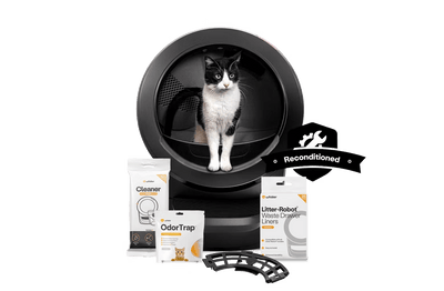 Quiet Self-Cleaning Reconditioned Litter-Robot 4 Bundle for Multiple Cats Odor Control