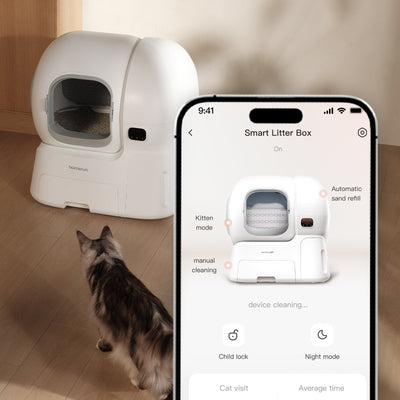 Homerunpet CS106 Smart Self-Cleaning Litter Box for Multi-Cat Large Homes